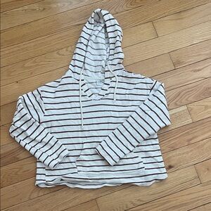 Paper Crane Cream and Brown Striped Hoodie